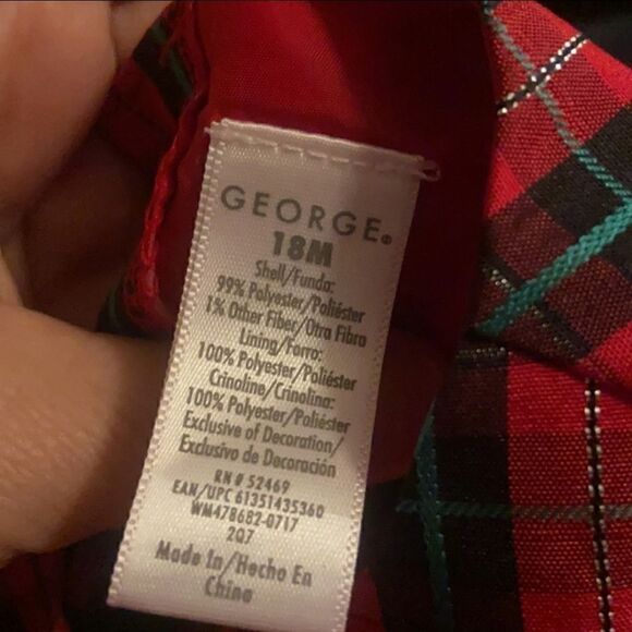 NWOT George Infant Toddler Plaid Christmas Dress Sz 18M - Picture 5 of 6